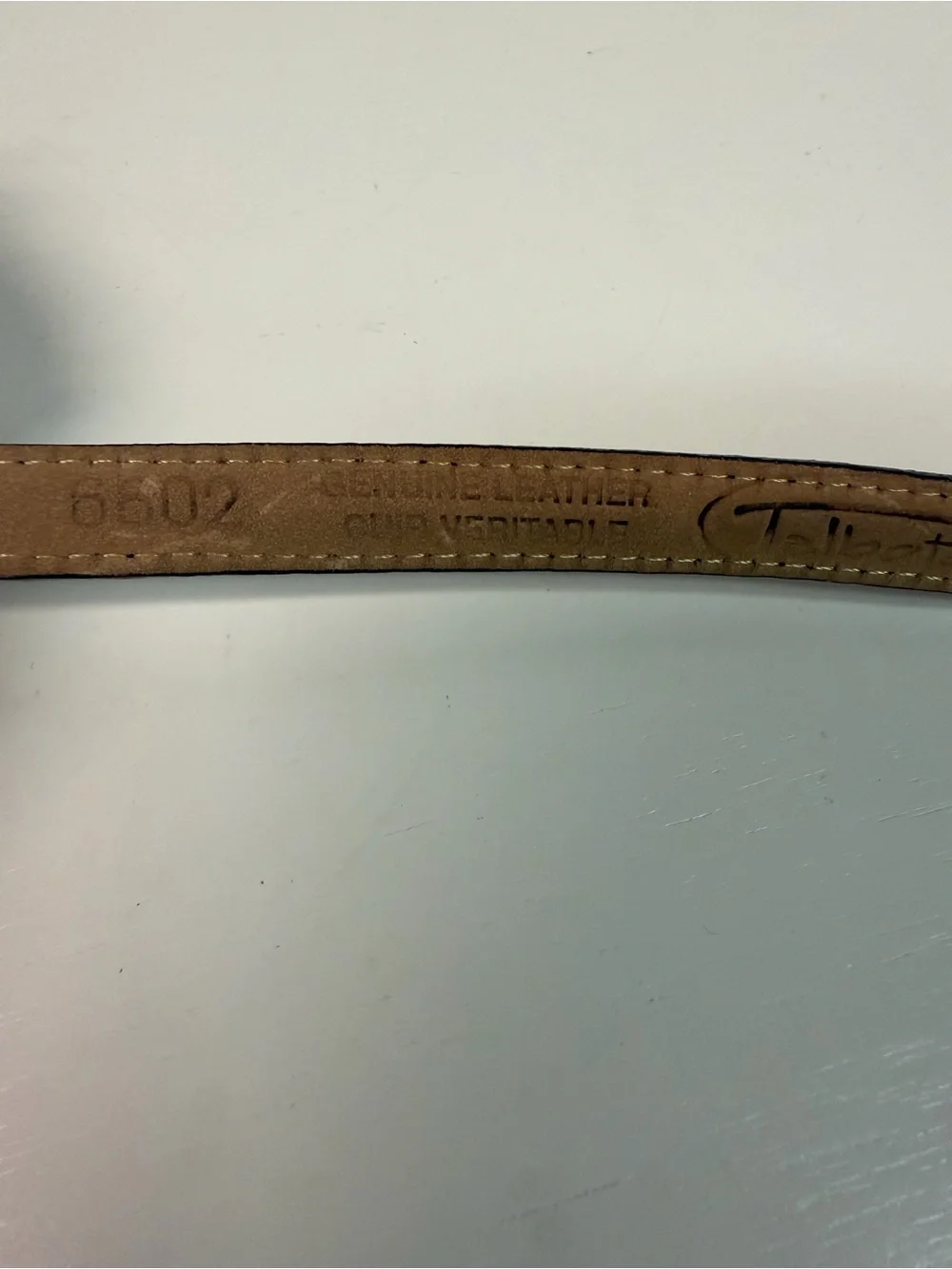 Talbots Black & Silver Genuine Leather Belt Size XS
